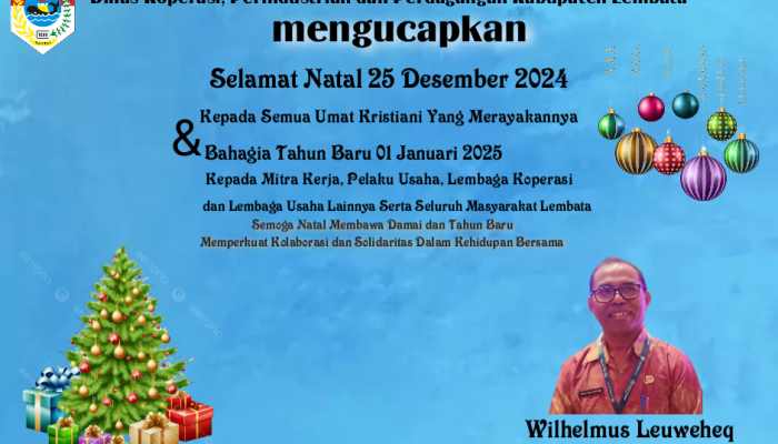 Keluarga Besar Diskoperindag Kabupaten Lembata Mengucapkan Selamat Natal dan Tahun Baru