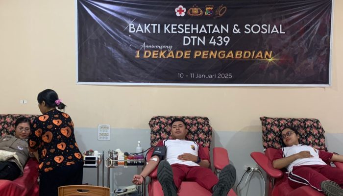 Polisi Angkatan DTN 439 Polda NTT adakan Bakti Kesehatan dalam Rangka Anniversary Ke-10